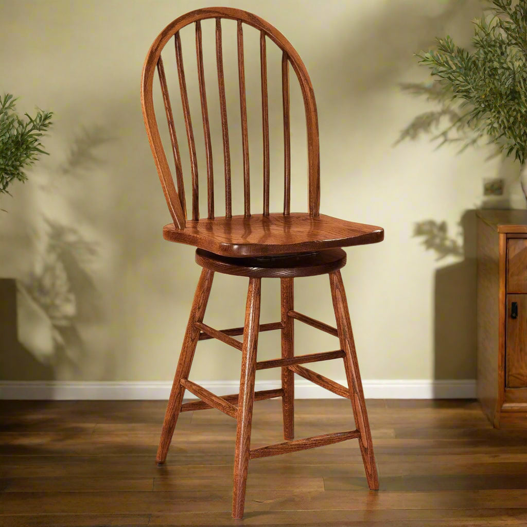 Amish Econo Windsor Spindle Swivel Bar Stool
