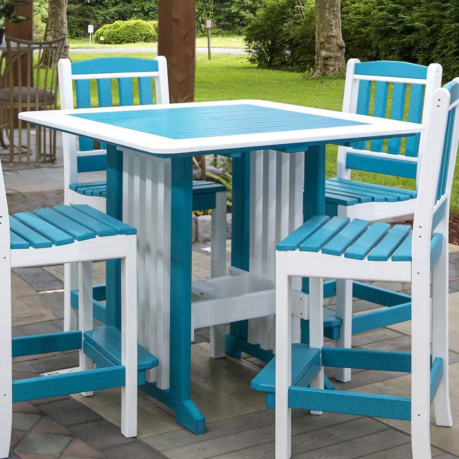English Garden Amish 43" Square Poly Patio Bar Table - snyders.furniture