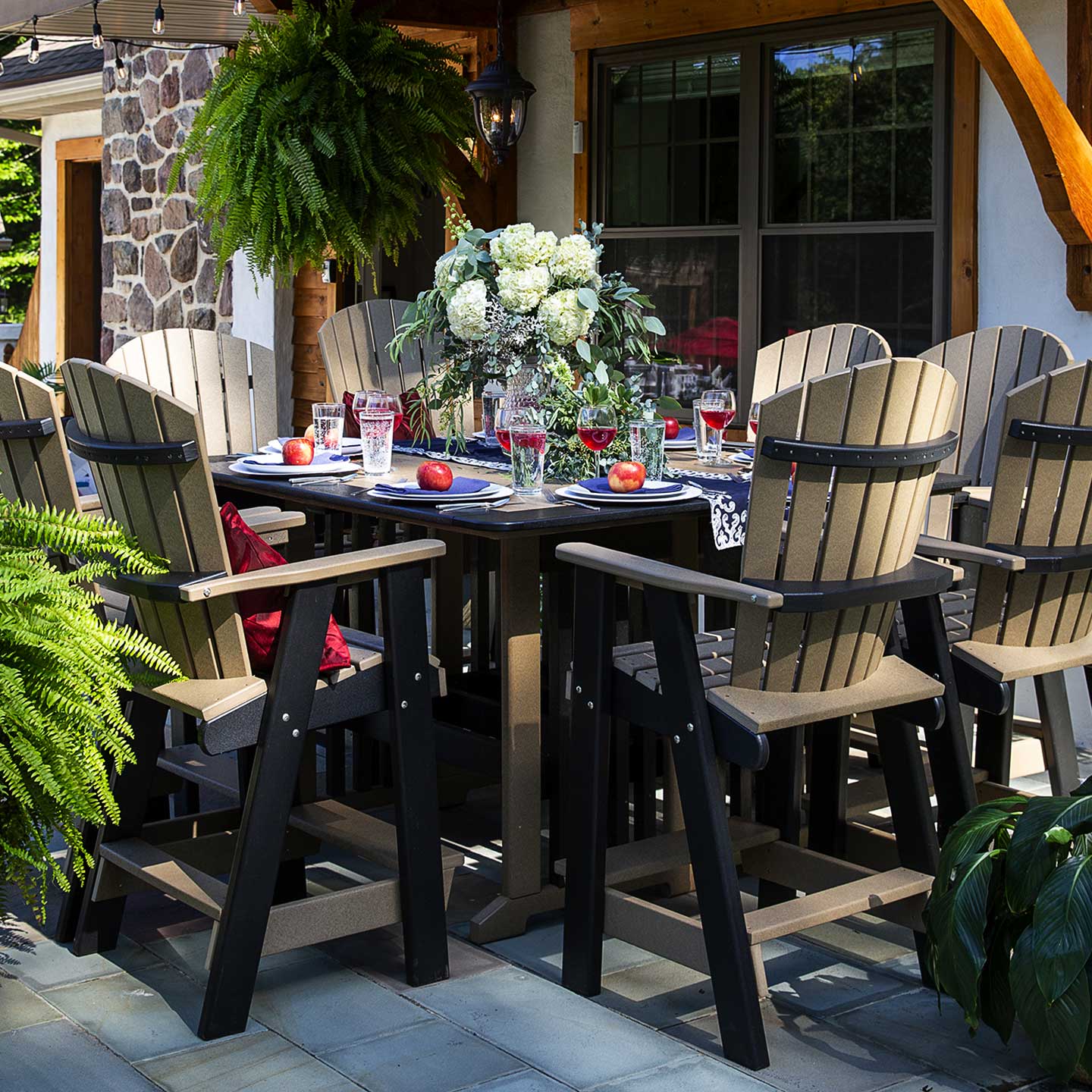 English Garden Amish 72" Poly Bar Table Leisure Lawns