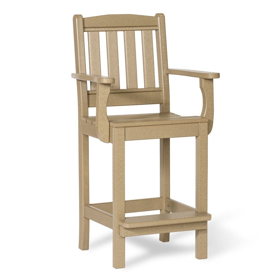 Amish English Garden Arm Patio Bar Height Chair - snyders.furniture
