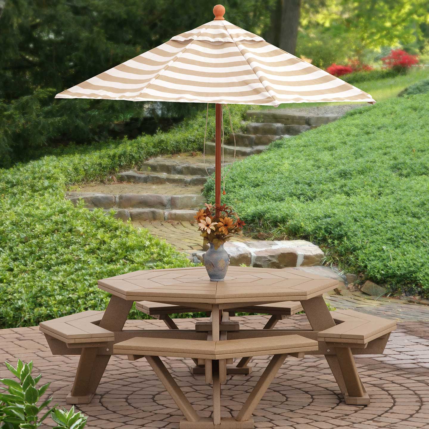 Finch Amish Poly Patio Octagon Picnic Table - snyders.furniture