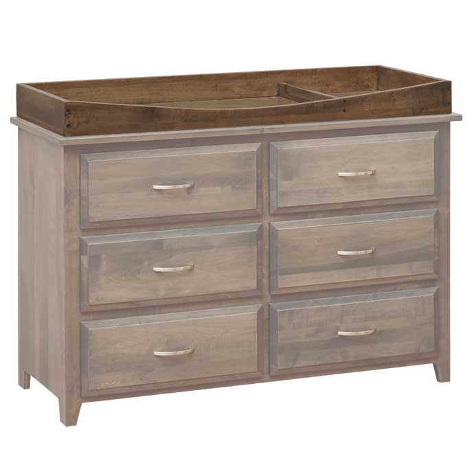 rustic grey dresser with changing table Amish FQ 50