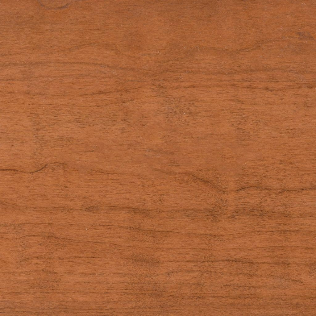 Fruitwood stain on cherry, a light golden brown swatch with warm undertones and gently waving grain