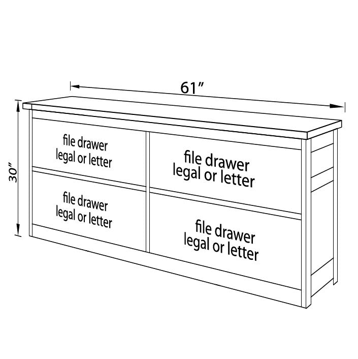 Heritage 4-Drawer File Cabinet Base - snyders.furniture