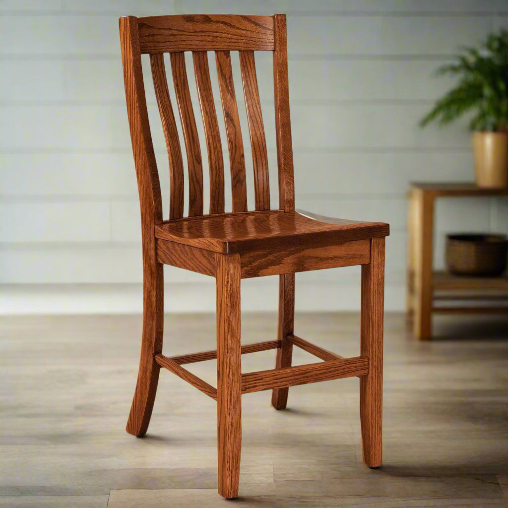 椅子 Vintage Bar chair Amish Houghton Lumbar Back Non Swivel Bar Chair