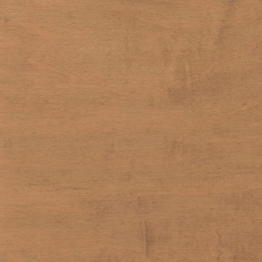 Husk stain on maple, a soft light khaki brown sample with subtle cloudy figure across the grain