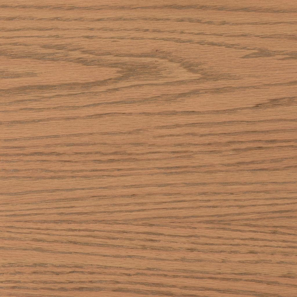 Husk stain on oak, a pale sandy tan swatch with gray toned oak grain lines running through it