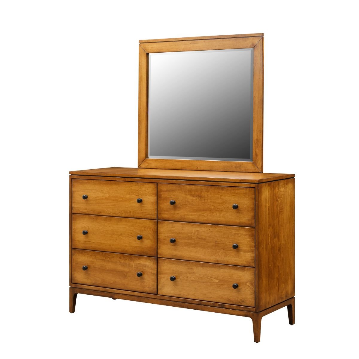 Amish Kiel Mid-Century Modern Solid Wood Double Dresser