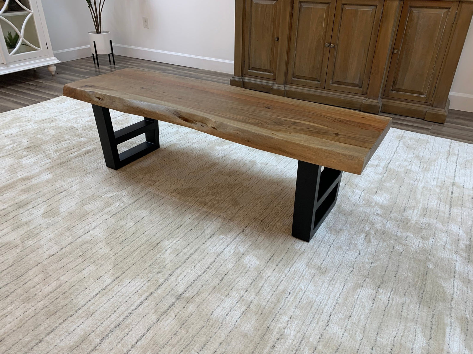 Malcolm 60" Acacia Live Edge Dining Bench - Natural - snyders.furniture