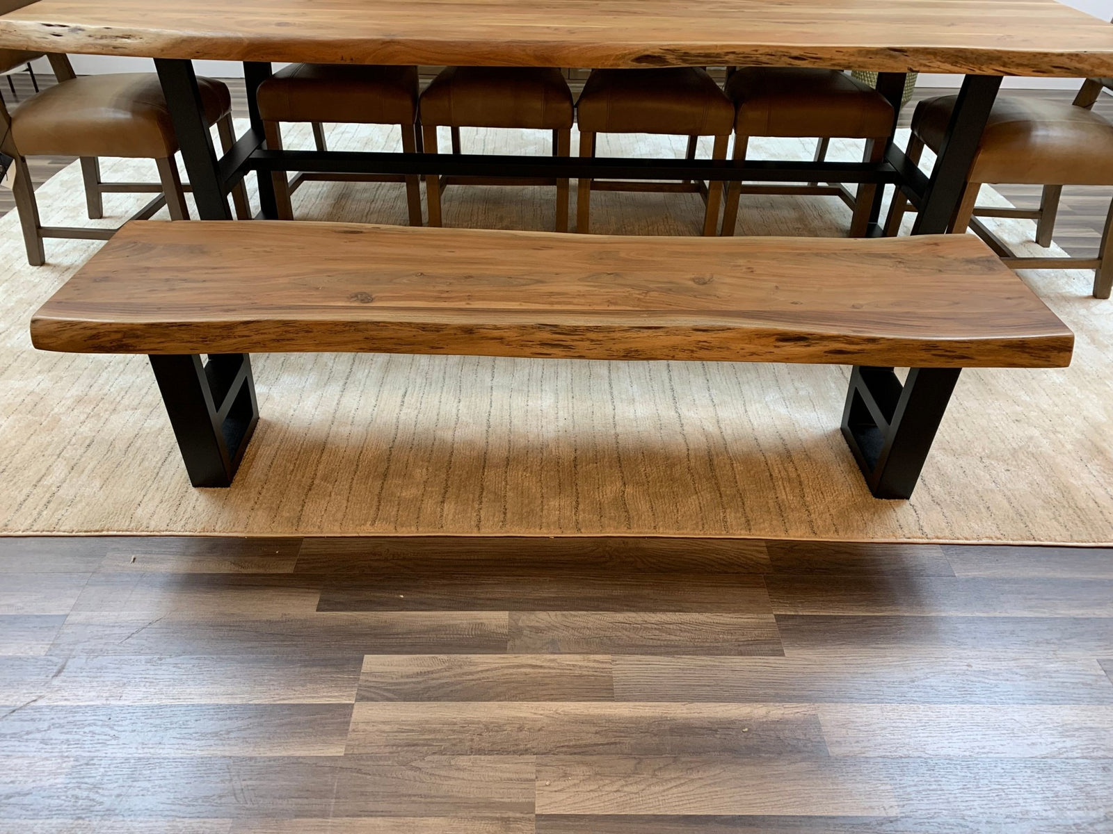 Malcolm 72" Acacia Live Edge Dining Bench - Natural - snyders.furniture