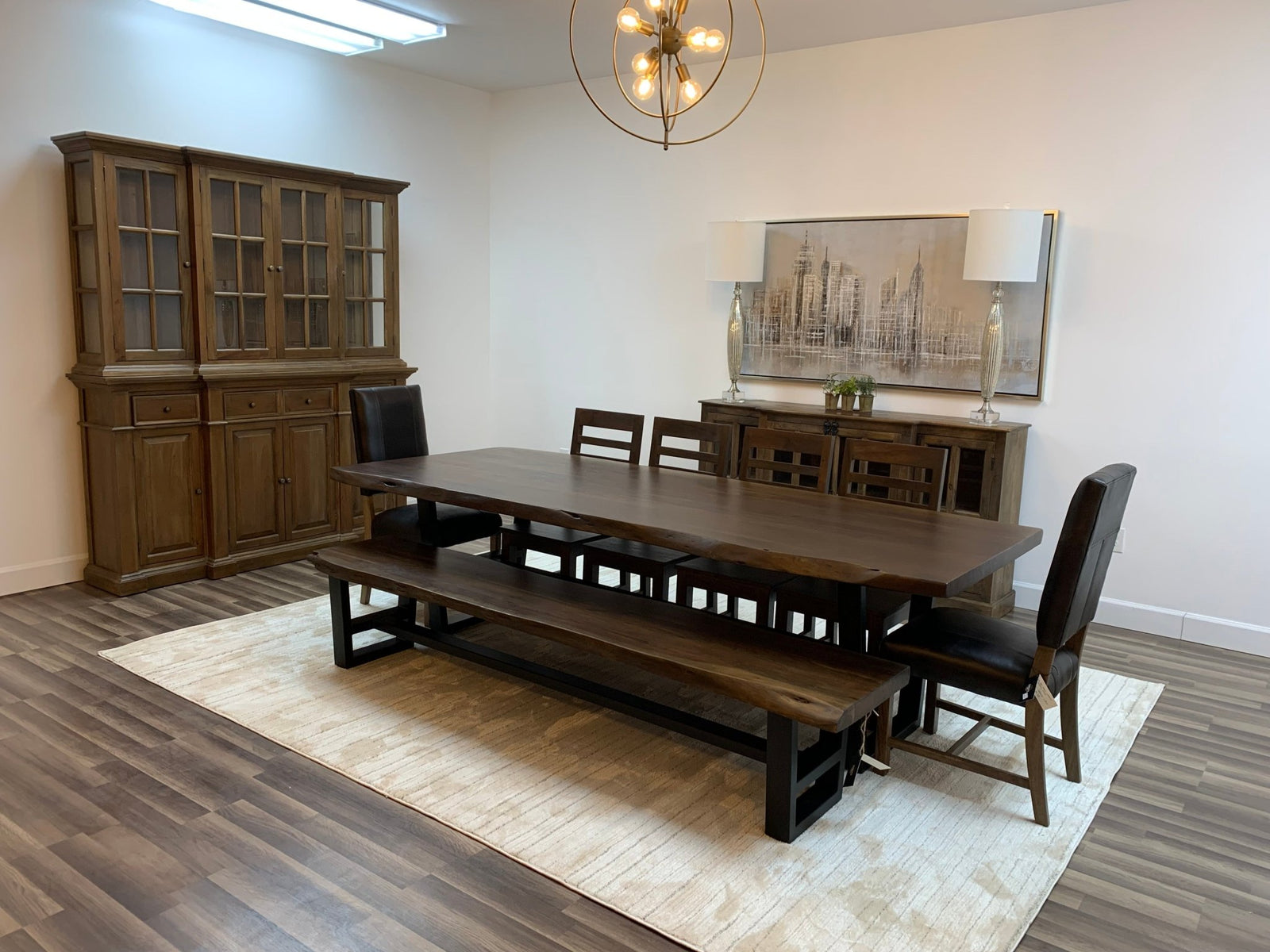 Malcolm Acacia 108" Live Edge Dining Table - Natural + Black - snyders.furniture