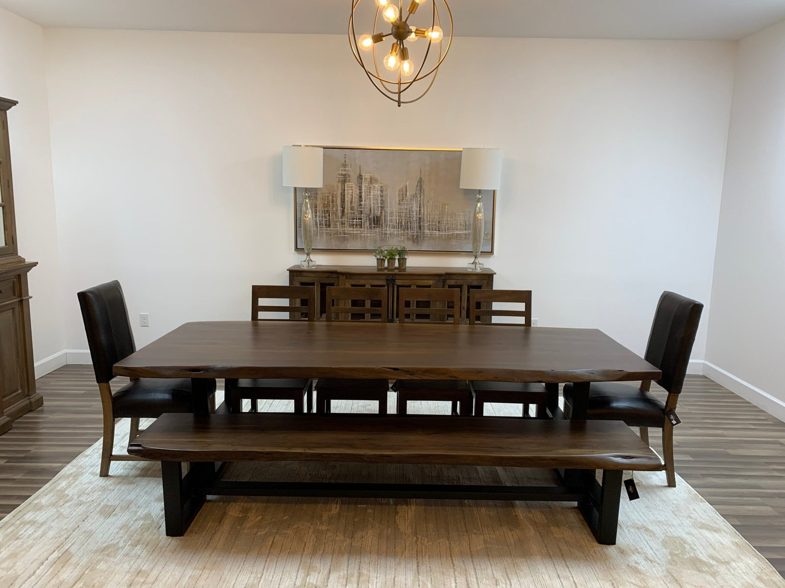 Malcolm Acacia 108" Live Edge Dining Table - Natural + Black - snyders.furniture