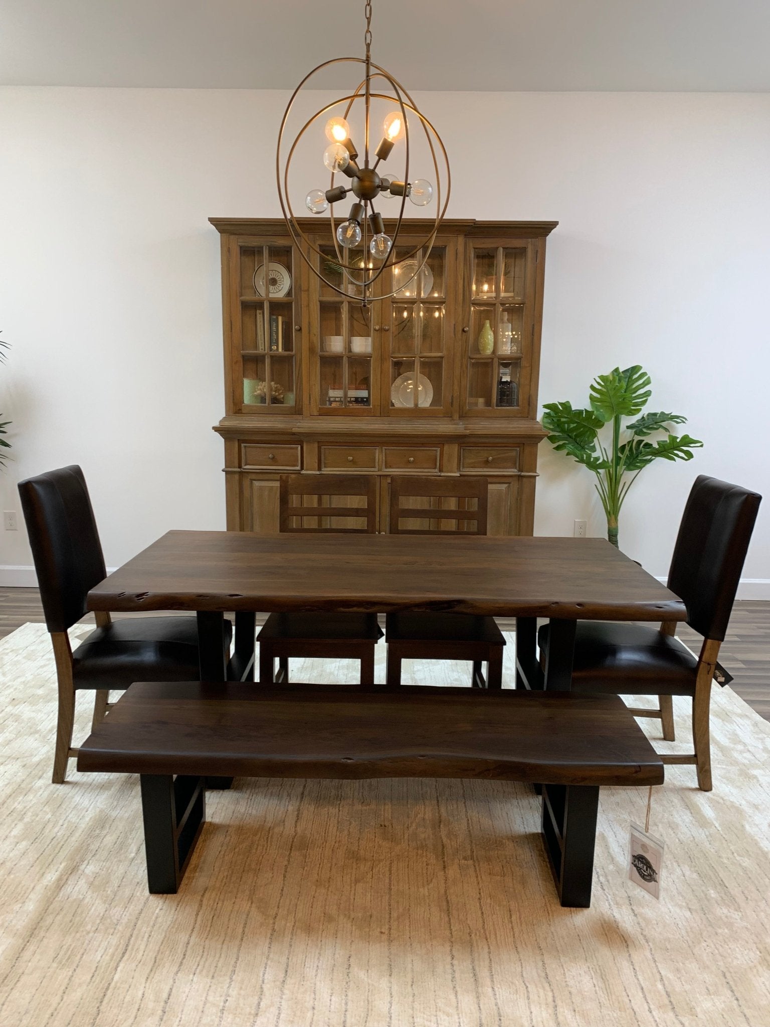 Malcolm Acacia 72" Live Edge Dining Table - Natural + Black - snyders.furniture