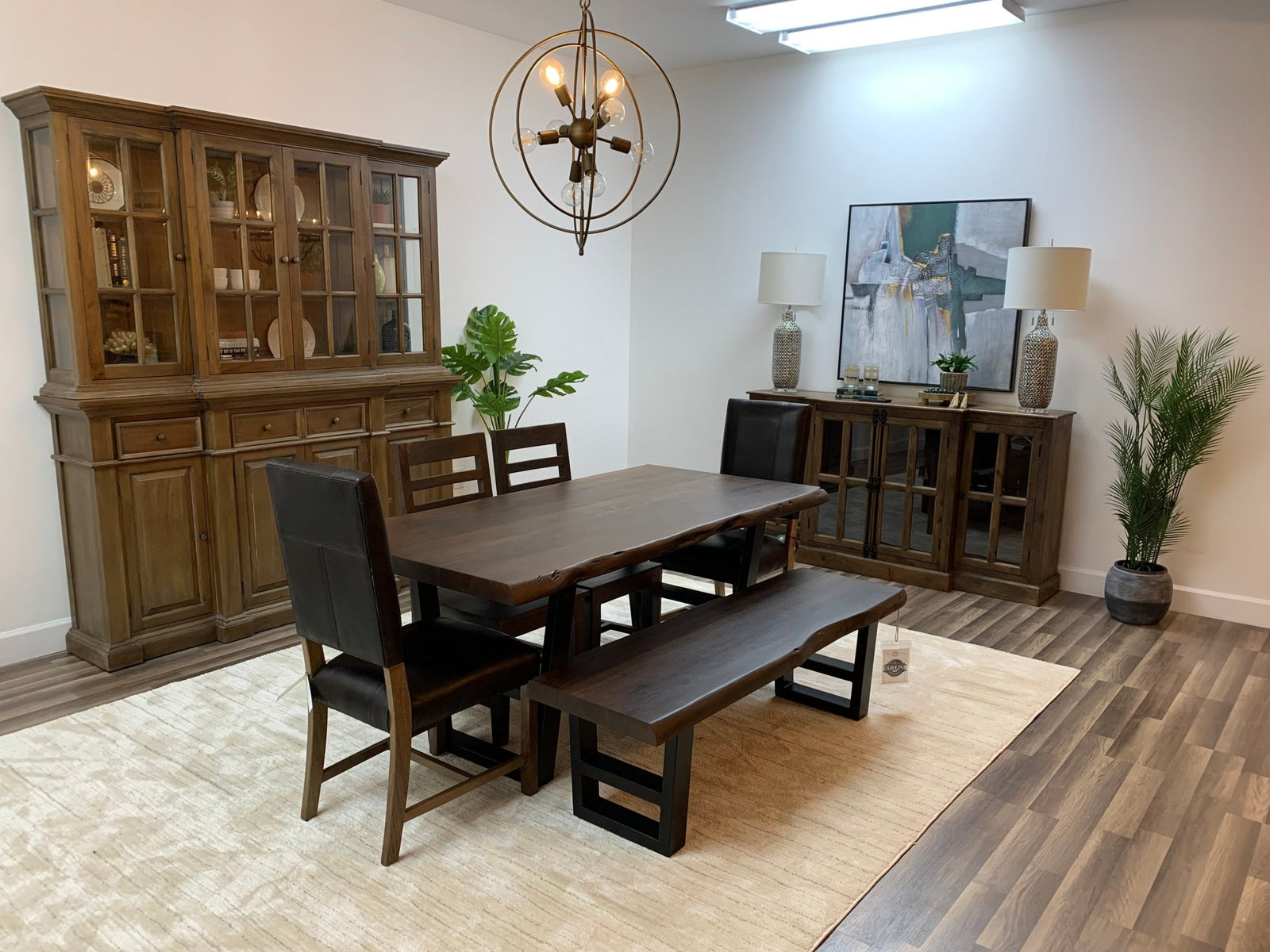 Malcolm Acacia 72" Live Edge Dining Table - Natural + Black - snyders.furniture