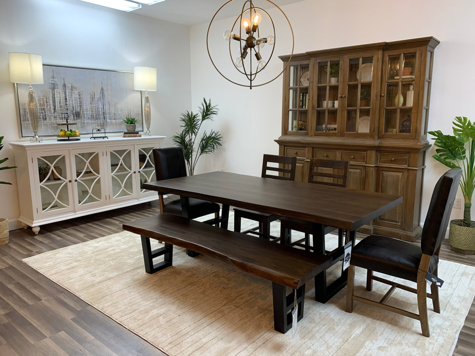 Malcolm Acacia 84" Live Edge Dining Table - Natural + Black - snyders.furniture