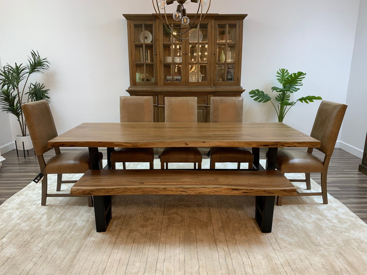 Malcolm Acacia 96&quot; Live Edge Dining Table - Natural - snyders.furniture
