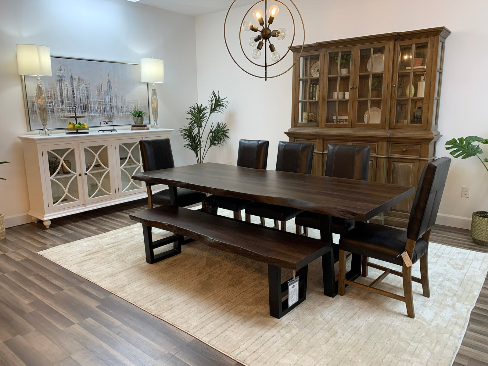 Malcolm Acacia 96" Live Edge Dining Table - Natural + Black - snyders.furniture