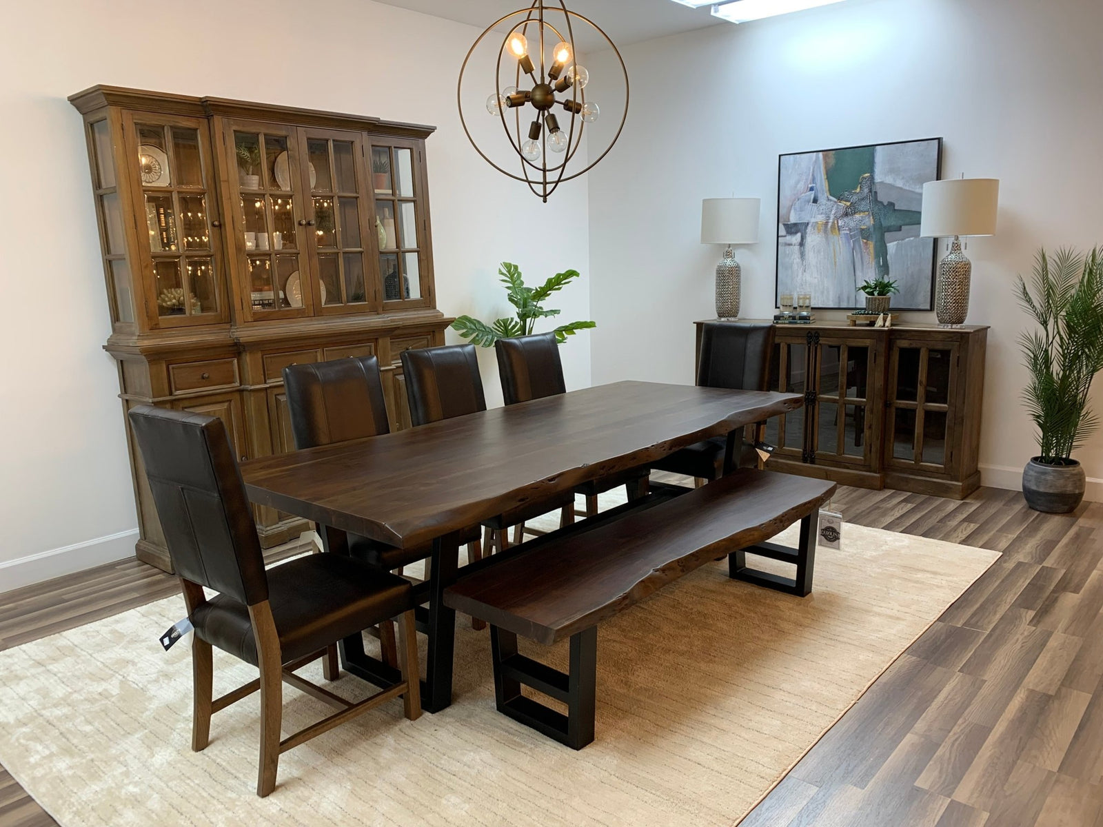 Malcolm Acacia 96" Live Edge Dining Table - Natural + Black - snyders.furniture