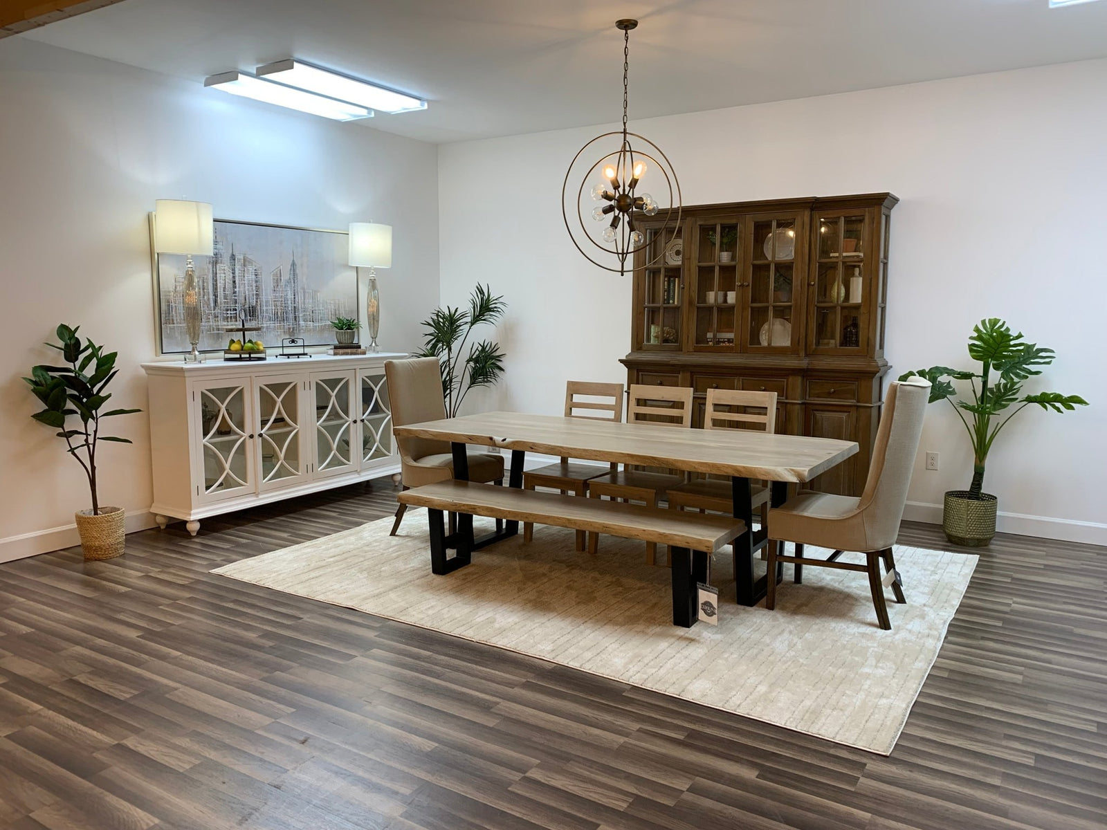 Malcolm Acacia 96" Live Edge Dining Table - New White Wash - snyders.furniture