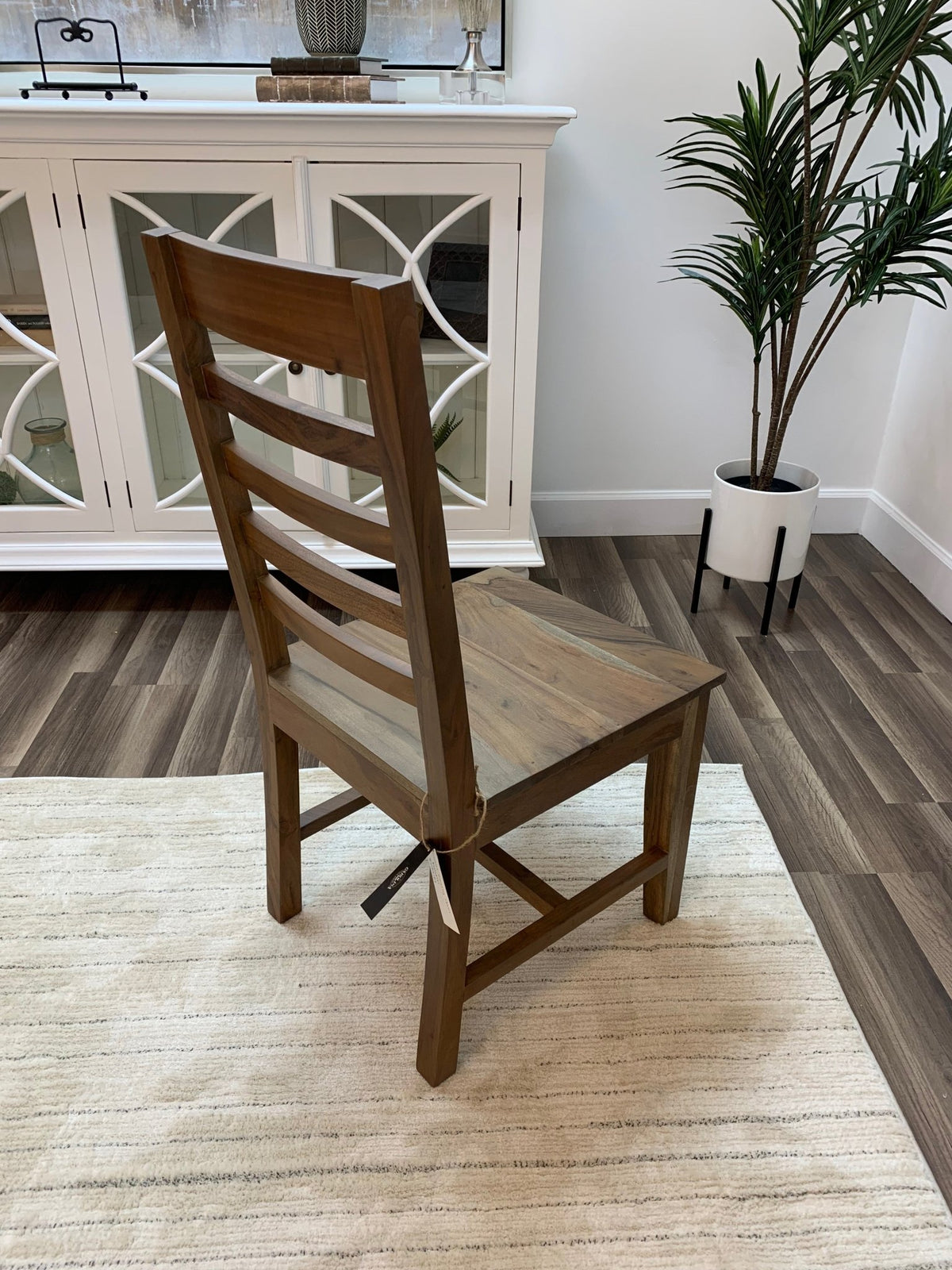 Malcolm Acacia Ladderback Side Dining Chair - Natural - snyders.furniture
