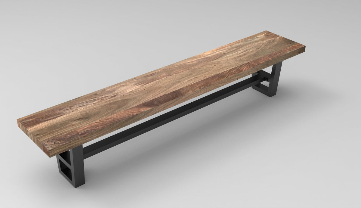 Maxwell 96&quot; Acacia Dining Bench - Natural + Smoke - snyders.furniture