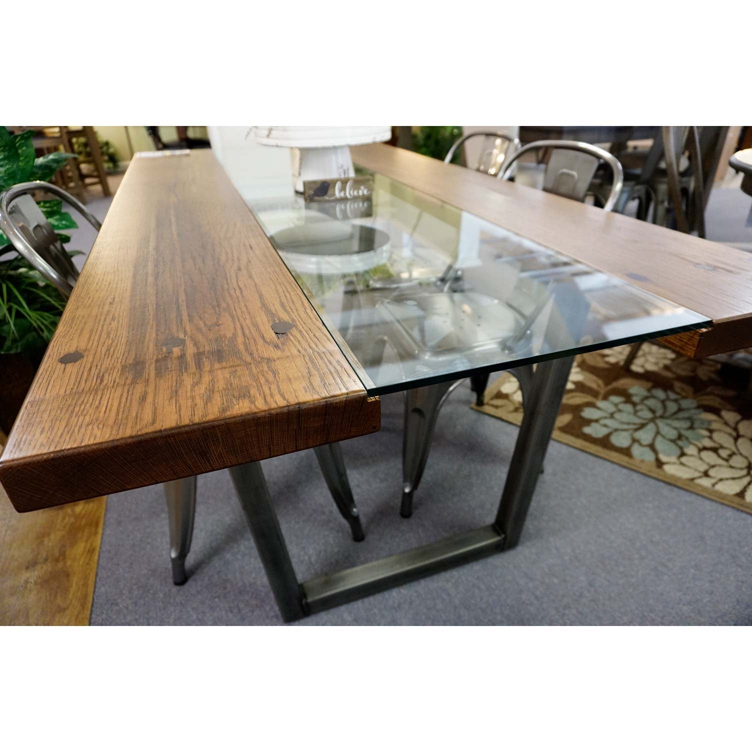 Amish Lancaster Mission Glass-Top Display Coffee Table