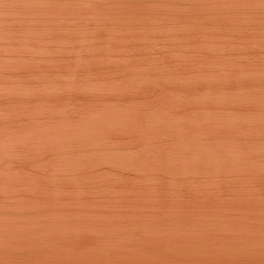 MX stain on cherry, a light warm peachy brown swatch with soft straight grain and even color