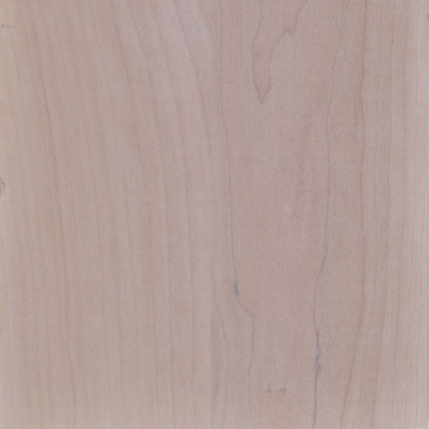 Frost finish on cherry wood sample in a pale gray taupe wash with delicate straight grain lines