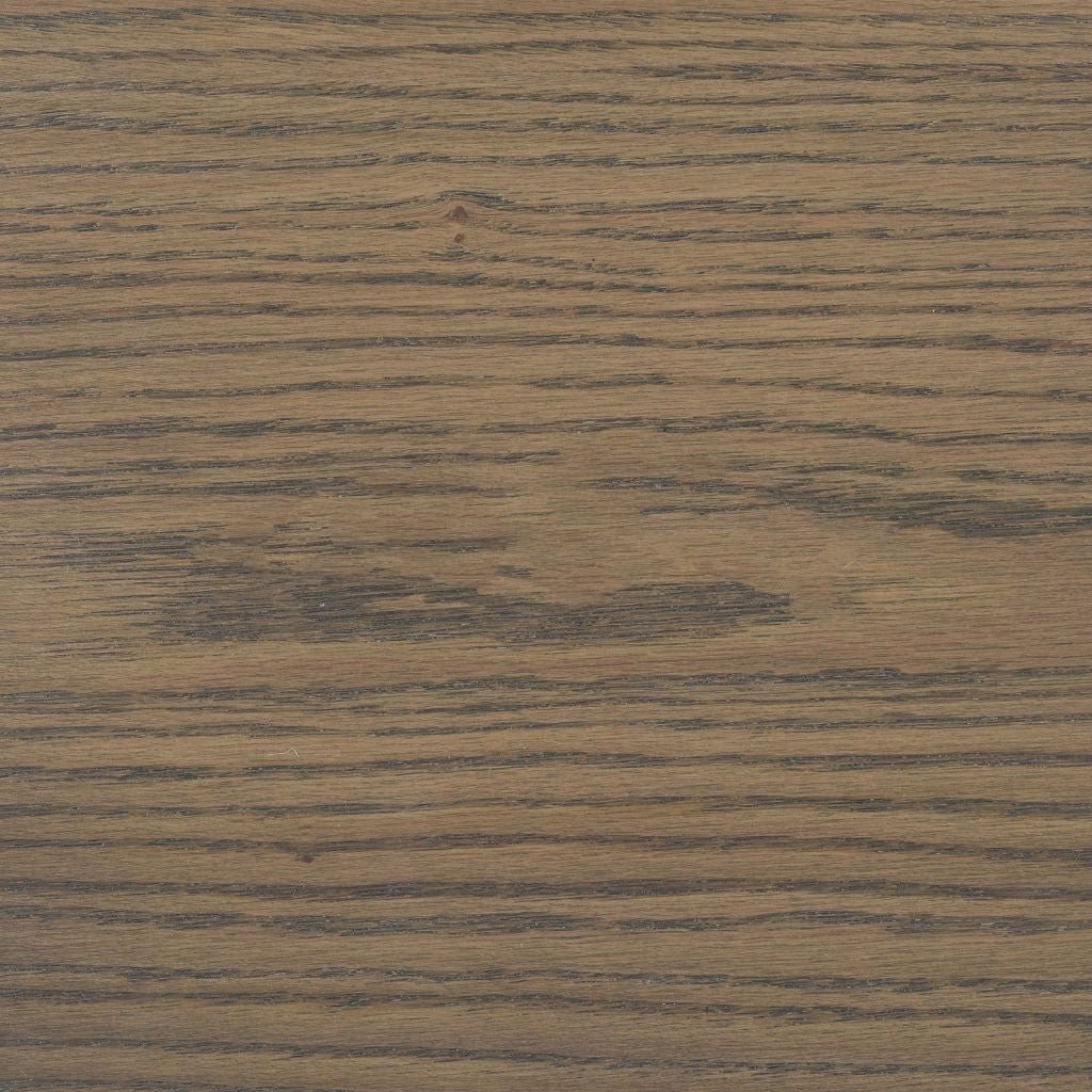 Antique Slate stain on oak, a gray toned medium brown swatch with dark open oak grain lines