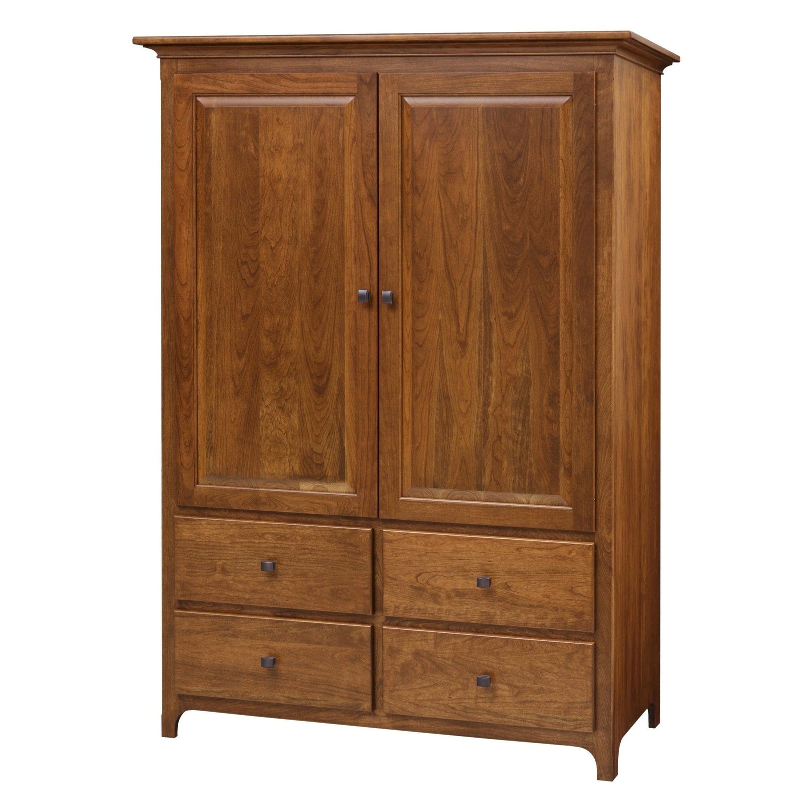 Plymouth Amish Solid Wood 2 Door Wardrobe shown in the bedroom of a traditional colonial home