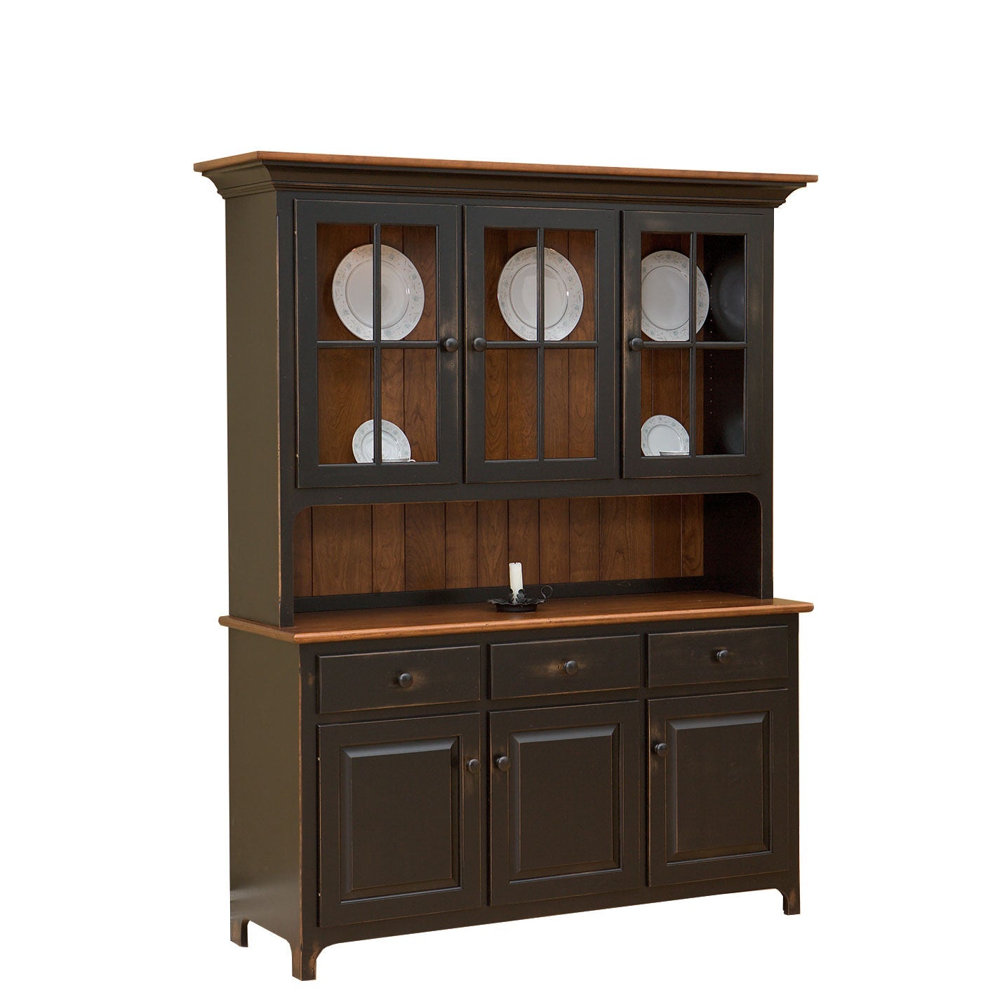 Plymouth Amish Solid Wood 3-Door Hutch - snyders.furniture