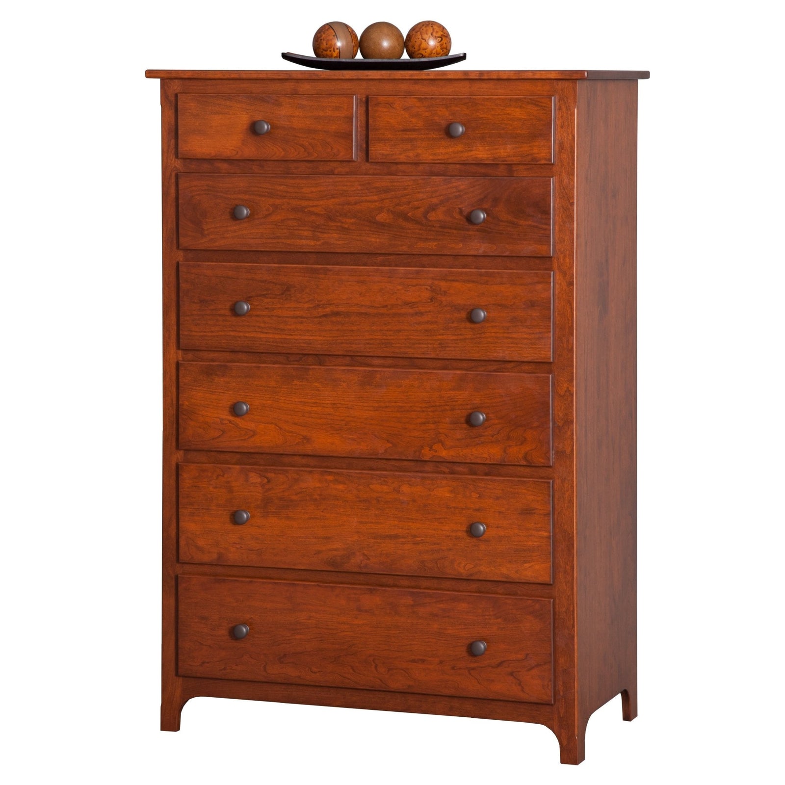 Plymouth Amish Solid Wood Large Chest of Drawers shown in the bedroom of a modern farmhouse home