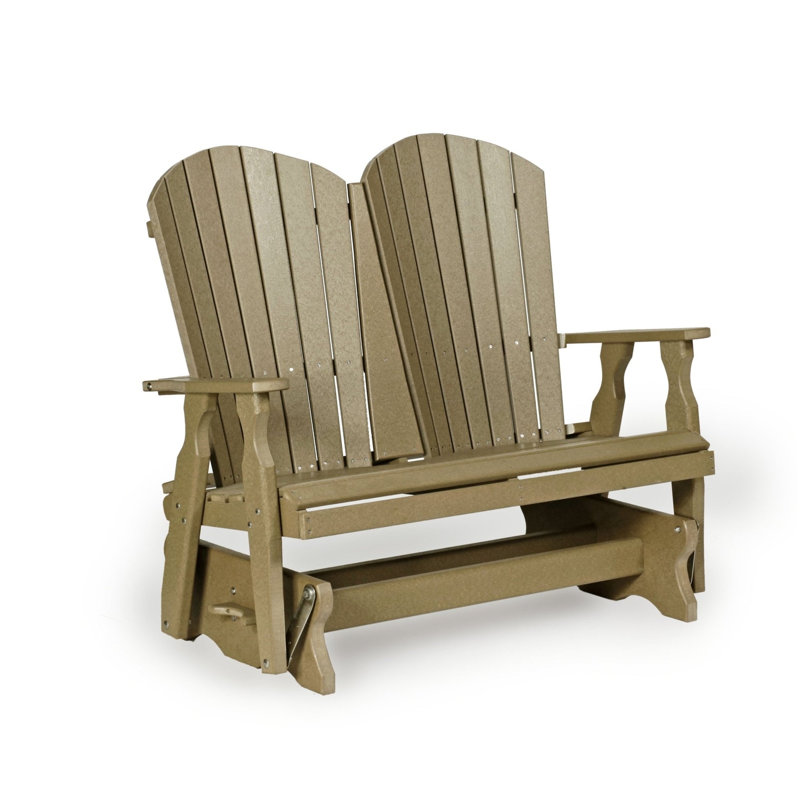 Amish Poly Patio Fan Back Double Glider - snyders.furniture