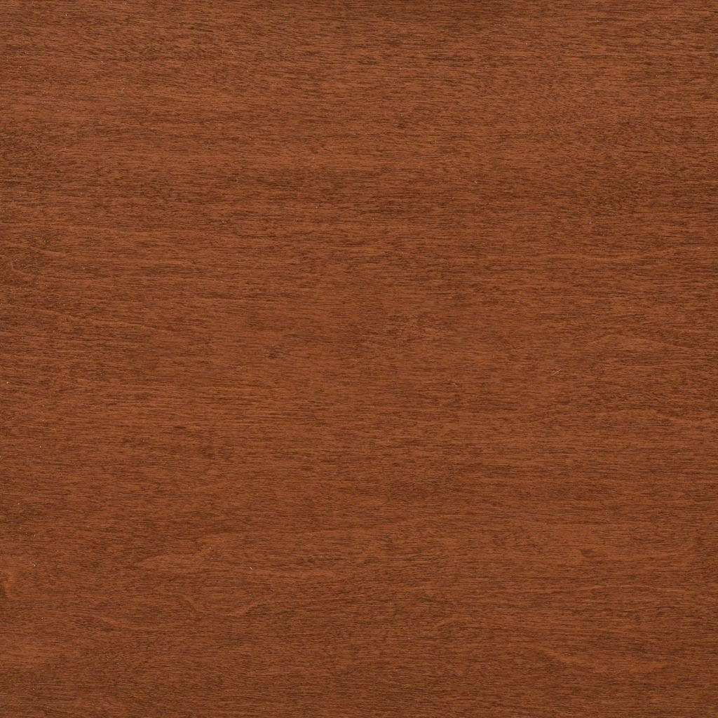 S12 stain on maple, a smooth russet brown swatch with very fine grain and even color