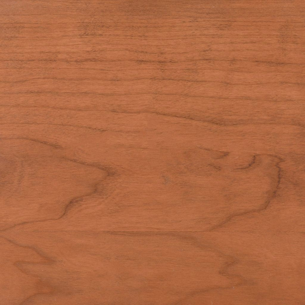 S14 stain on cherry, a light coppery brown swatch with soft curving grain and warm tone