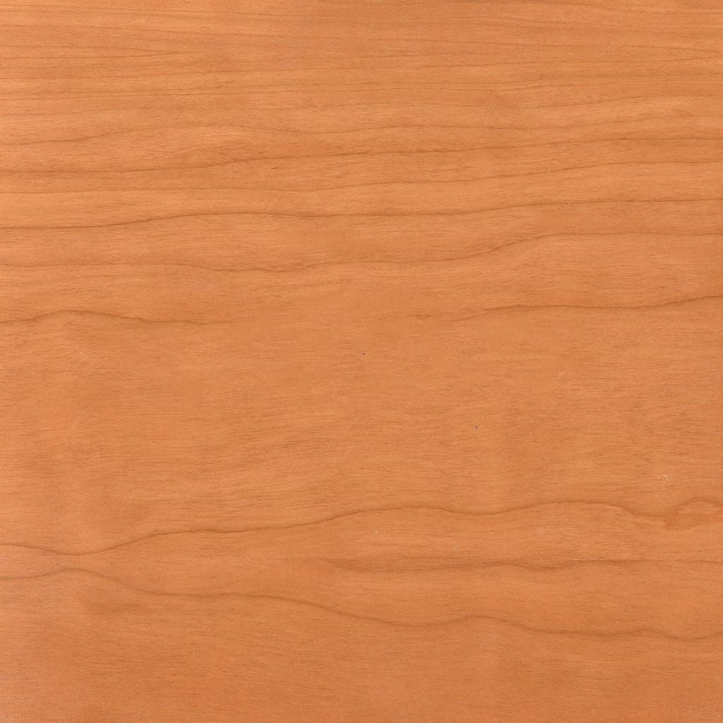 S2 stain on cherry, a light natural blond brown swatch with straight flowing grain lines