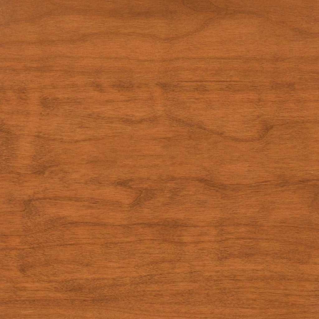 Seely stain on cherry, a warm medium golden brown swatch with flowing grain and soft depth