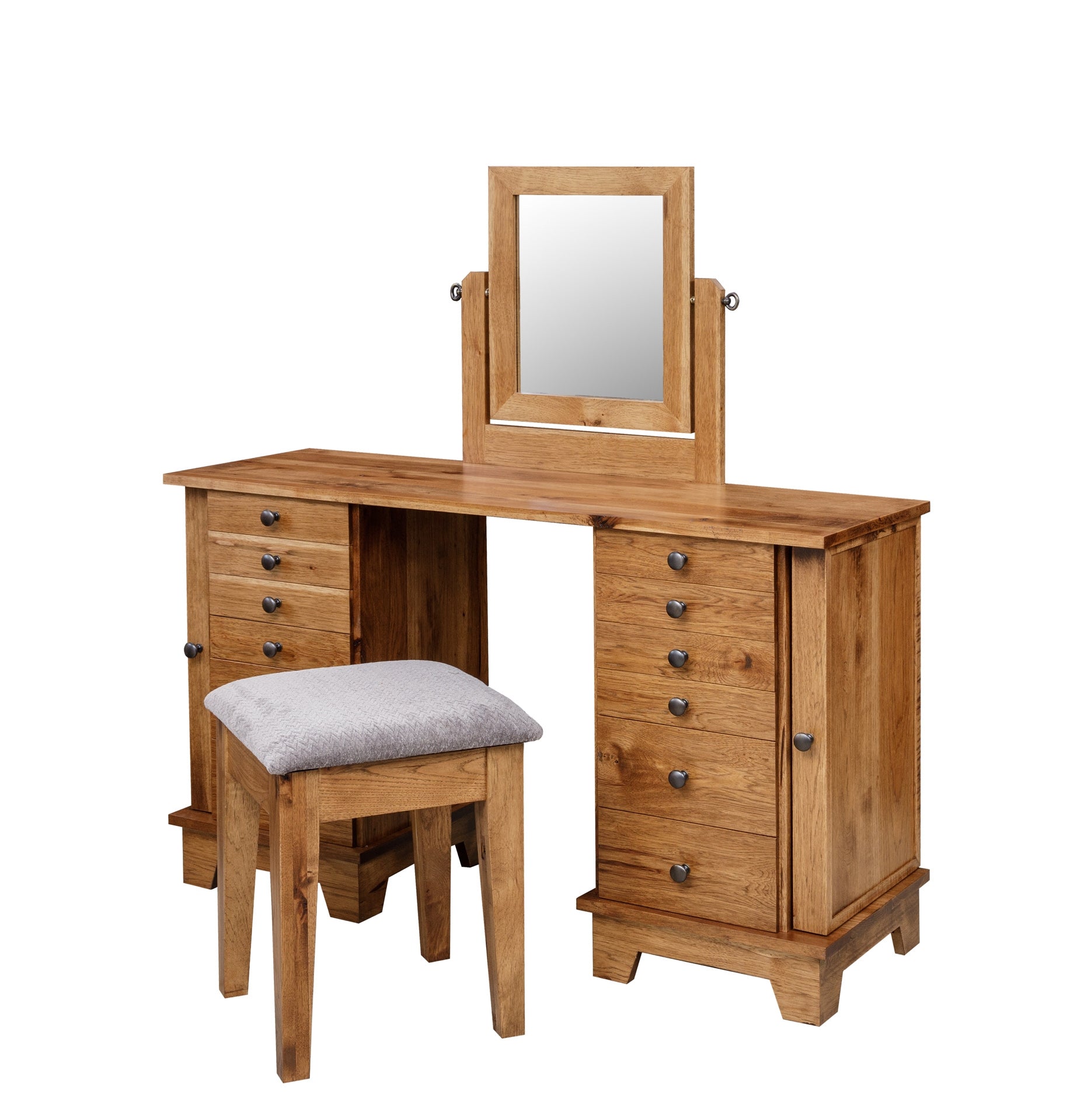 wood dressing table stool design Amish Shaker Solid Wood Dressing Table with Stool