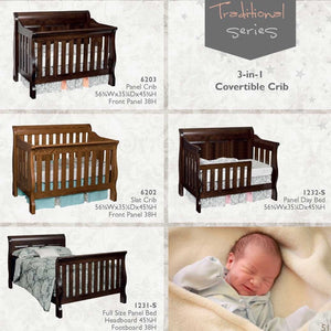 Amish in Convertible Baby Sleigh Crib with slats