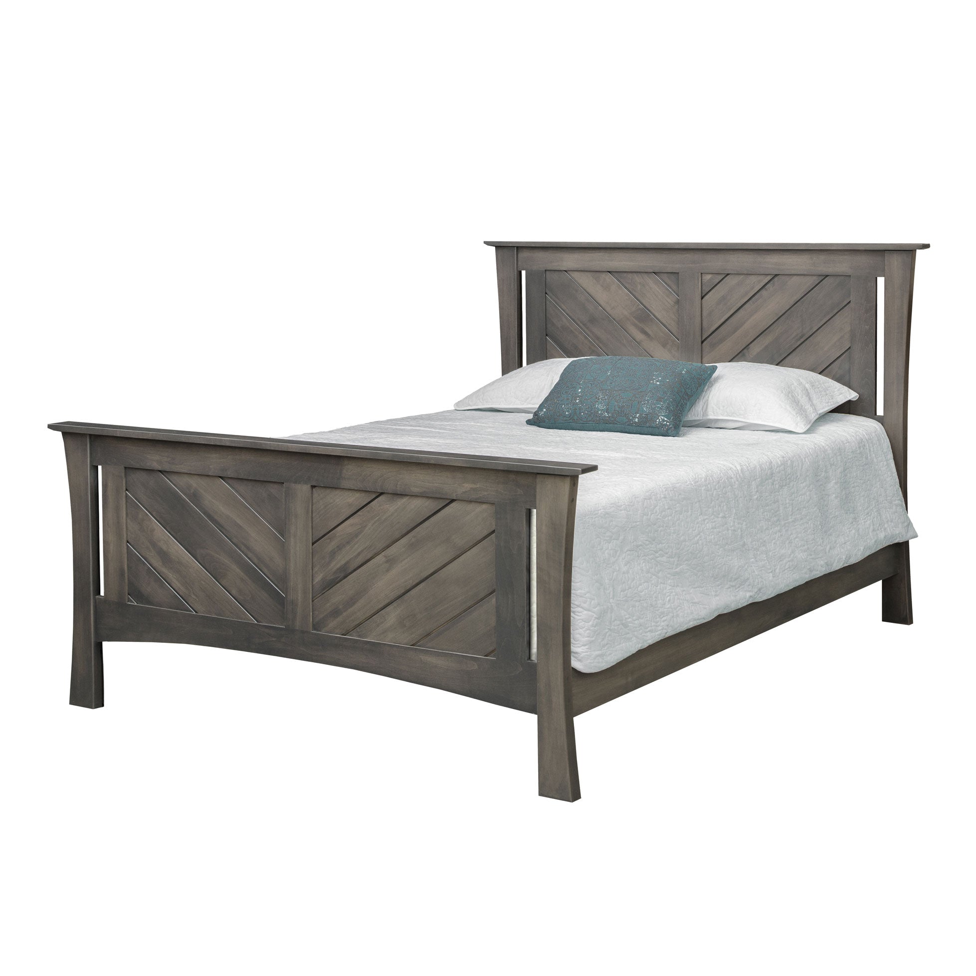 Slotted Panel Modern Amish Solid Wood Bed - snyders.furniture