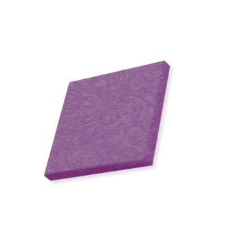 Purple poly lumber sample square with a lightly marbled surface, shown on a white background