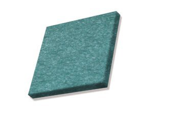 Poly lumber sample square in a deep teal green with a mottled recycled plastic woodgrain look