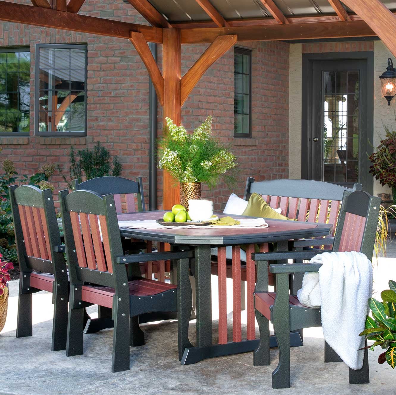 Amish Spanish Garden 7pc Patio Dining Set - snyders.furniture