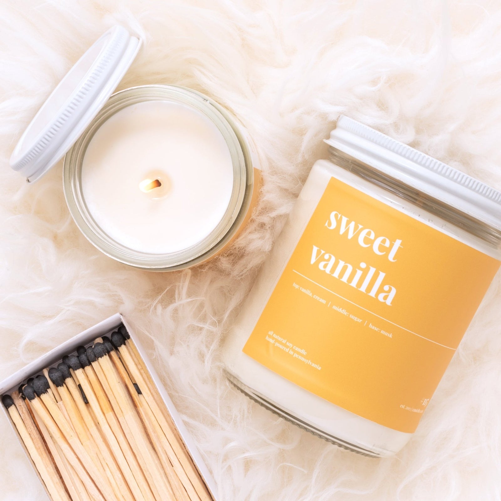 Sweet Vanilla Soy Candle - Standard - snyders.furniture