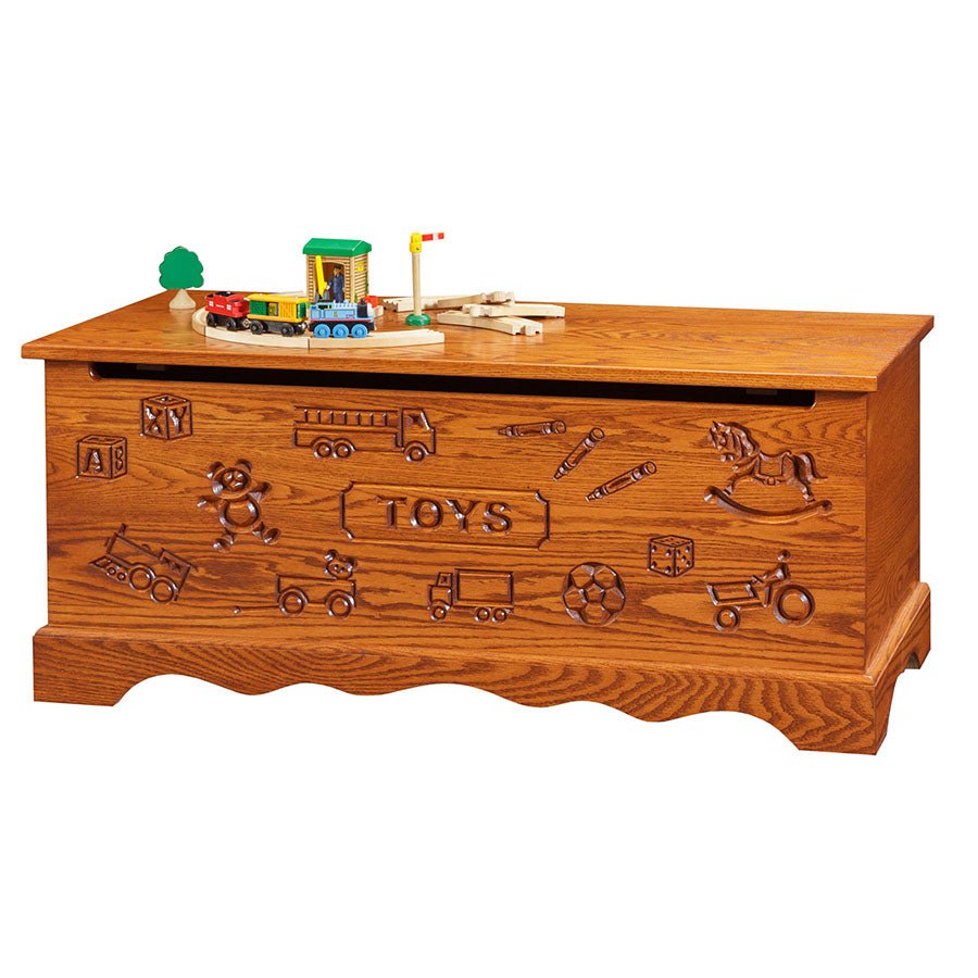 Toy Chest - Engraved - Oak - snyders.furniture