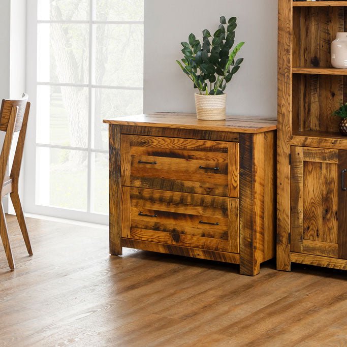 Amish Urban Lodge Barnwood Lateral File Cabinet