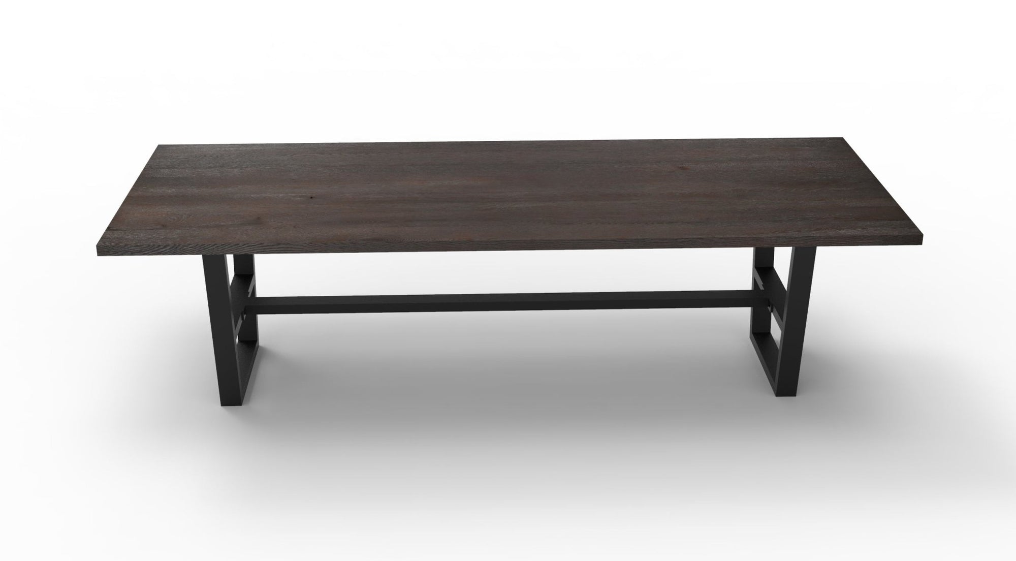 Wallace 108" Oak Dining Table - Sandblasted Black - snyders.furniture