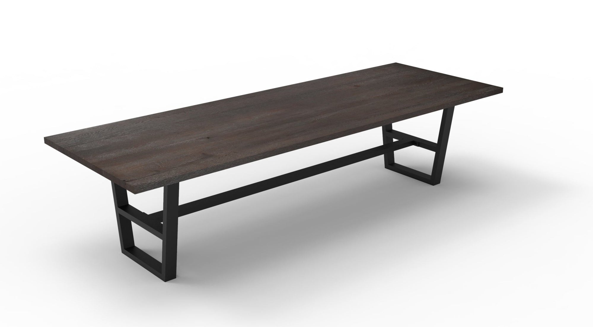 Wallace 120" Oak Dining Table - Sandblasted Black - snyders.furniture