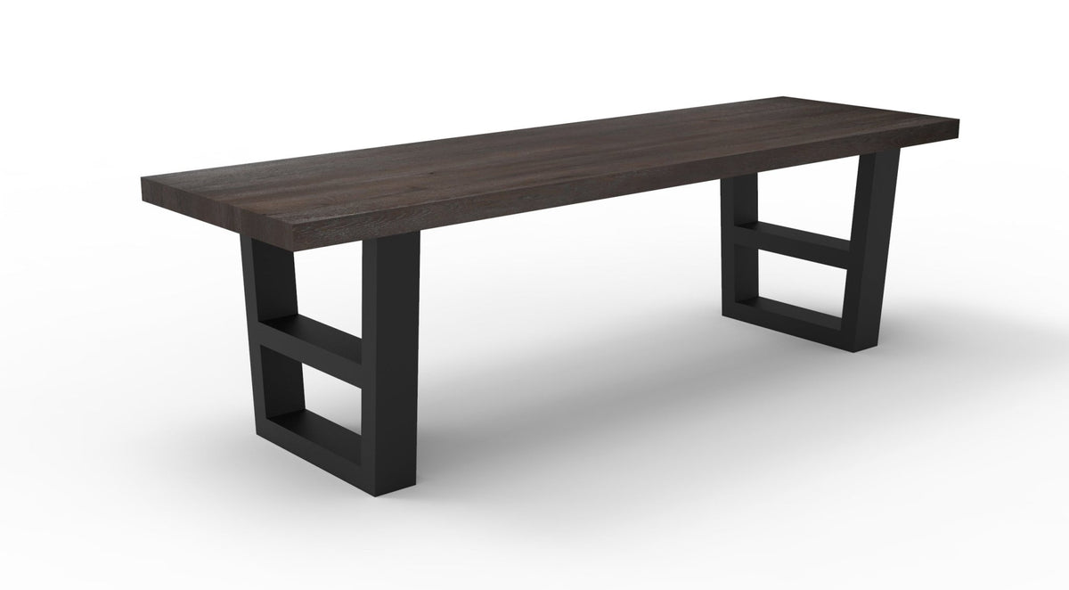 Wallace 60&quot; Oak Dining Bench - Sandblasted Black - snyders.furniture