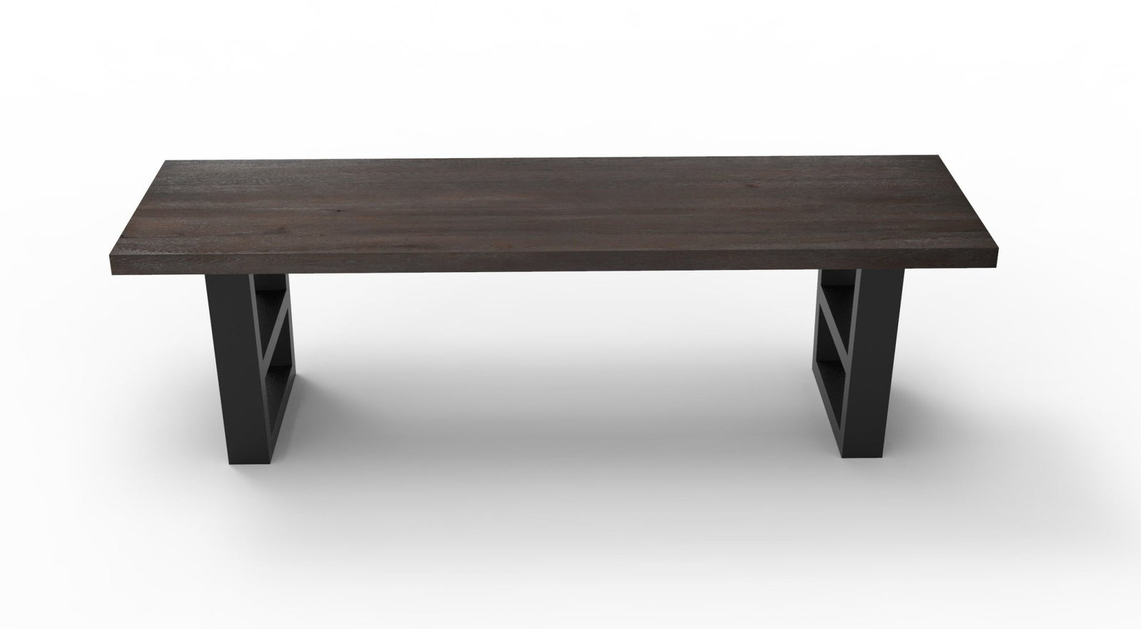 Wallace 60" Oak Dining Bench - Sandblasted Black - snyders.furniture